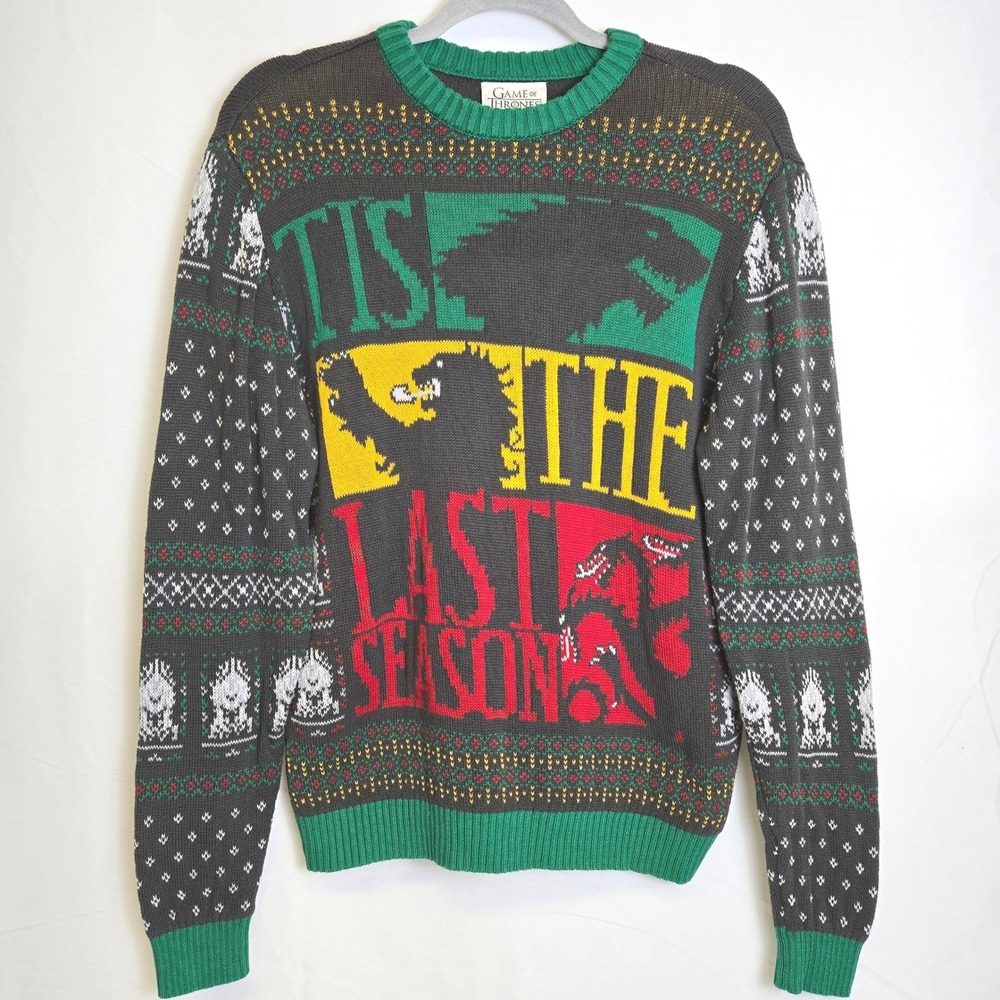 HBO Game of Thrones Tis The Last Season Ugly Christmas Sweater Festive Medium